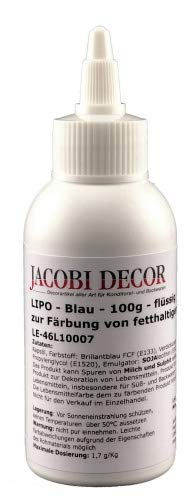 Jacobi Decor Lebensmittelfarbe | LIPO Blau Azofrei 100g zur Färbung von fetthaltigen Lebensmitteln von Jacobi Decor
