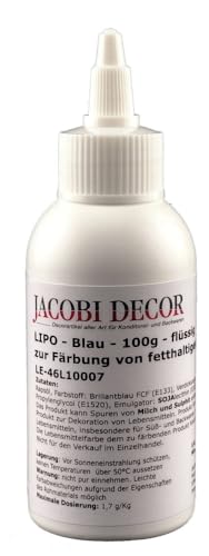 Jacobi Decor Lebensmittelfarbe | LIPO Blau Azofrei 100g zur Färbung von fetthaltigen Lebensmitteln von Jacobi Decor