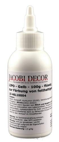 Jacobi Decor Lebensmittelfarbe | LIPO Gelb Azofrei 100g zur Färbung von fetthaltigen Lebensmitteln von Jacobi Decor