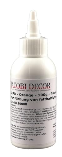 Jacobi Decor Lebensmittelfarbe | LIPO Orange Azofrei 100g zur Färbung von fetthaltigen Lebensmitteln von Jacobi Decor