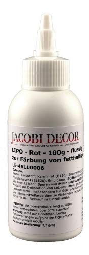 Jacobi Decor Lebensmittelfarbe | LIPO Rot Azofrei 100g zur Färbung von fetthaltigen Lebensmitteln von Jacobi Decor