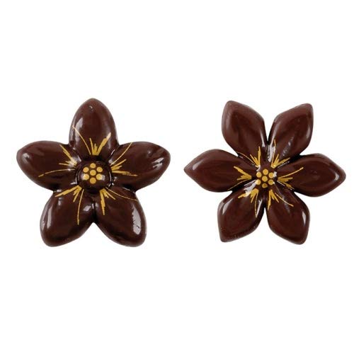 Schokoladenblumen zartbitter mit gold 2-fach sortiert 30mm 175Stck von Jacobi Decor