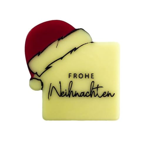 Schokoladendeko Frohe Weihnachten mit Mütze | 120 Stück | Dekorative Schokolade für Kuchen- und Backkreationen | ca. 35mm Schokoladendeko Frohe Weihnachten mit Mütze | 120 Stück | Dekorative Schokolade für Kuchen- und Backkreationen | ca. 35mm von Jacobi Decor