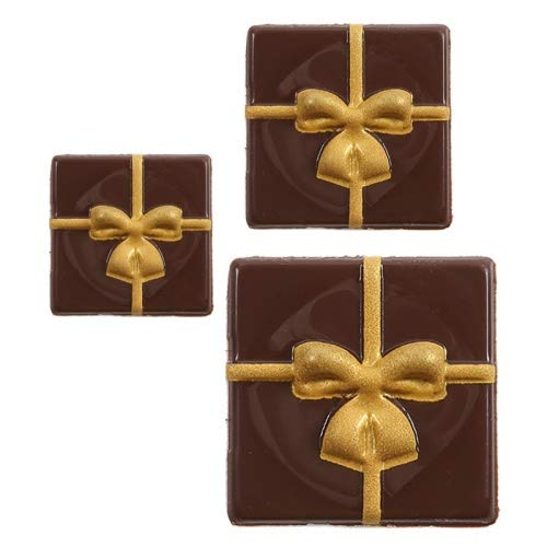 Schokoladendeko" Geschenk mit goldenem Band" 3 Größen sortiert 109 Stck von Jacobi Decor