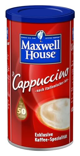 Maxwell House Instant Cappuccino, 500g lösliches Kaffee Pulver, für 50 Tassen cremig leckeren Cappuccino von Maxwell House
