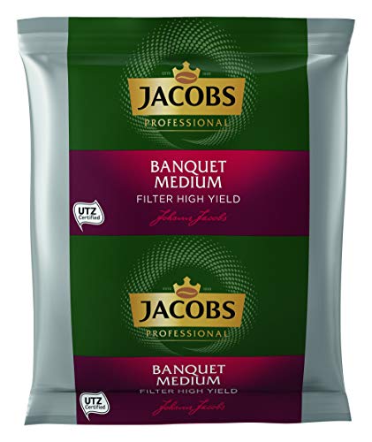Jacobs Professional Banquet Medium Filterkaffee, Gemahlener Kaffee im Portionsbeutel für 2,2l - 2,5l Kaffee, Großpackung (80 Stück à 60g = 4,8kg), Intensität 3/5 von Jacobs