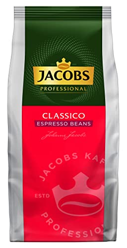 Jacobs Professional Classico, 1kg Kaffeebohnen, ganze Bohne, kräftig-vollmundiger Geschmack, für Kaffee Crema, Espresso oder Latte Macchiato, aus Arabica und Robusta-Bohnen von Jacobs