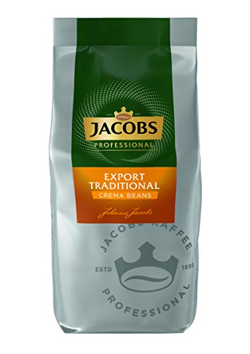 Jacobs Professional Export Traditional Crema Beans, 1kg ganze Kaffeebohnen, Arabica und Robusta von Jacobs
