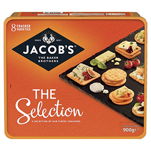 Jacobs Selection 8 Sorten Crackers Box 900g - Perfekt für Ihre Käseplatte von JACOB'S