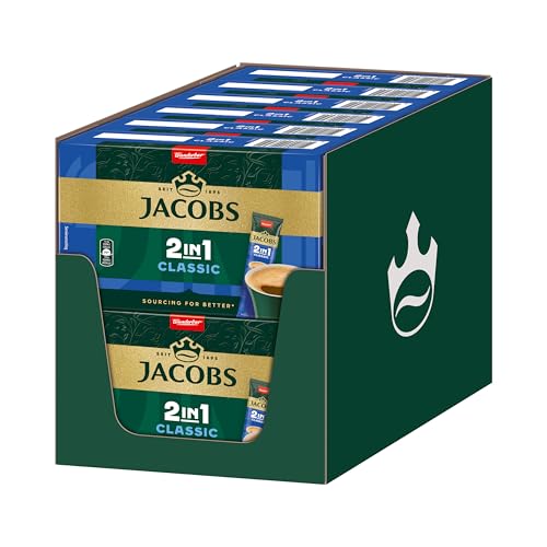 Jacobs 2in1 Classic, Instant Kaffee Sticks, löslicher Bohnenkaffee mit Creamer, 12 x 10 Sticks, 120 Getränke von Jacobs