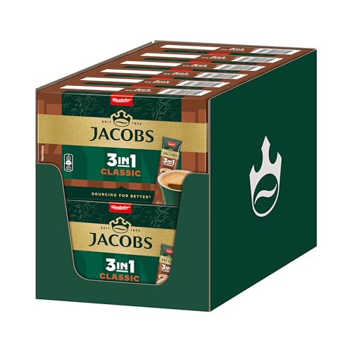 Jacobs 3in1 Classic Getränkepulver Sticks, 120 Sticks mit löslichem Bohnenkaffee mit Cremer und Zucker, 12 x 10 Getränke von Jacobs