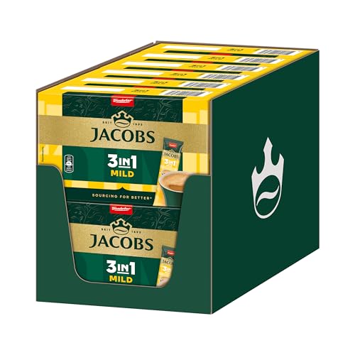 Jacobs 3in1 Mild, Instant Kaffee Sticks, löslicher Bohnenkaffee mit Creamer und Zucker, 12 x 10 Sticks, 120 Getränke von Jacobs