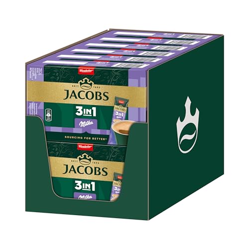Jacobs 3in1 Milka, Instant Kaffee Sticks, löslicher Bohnenkaffee mit Creamer und Zucker, 12 x 10 Sticks, 120 Getränke von Jacobs