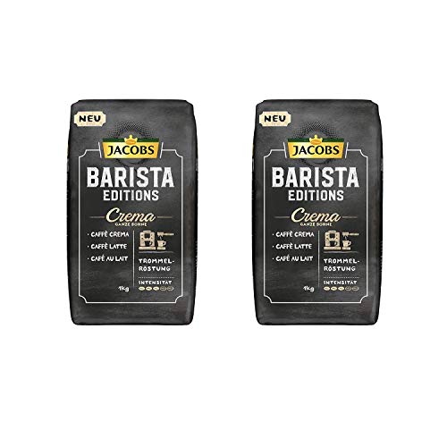 Jacobs Barista Editions Crema, Kaffee Ganze Bohne, 2 x 1 kg (2er Pack) von Jacobs