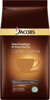 Jacobs Caffè Crema - Nachhaltige Entwicklung, 8 x 1000 g = 8,00 kg von Jacobs