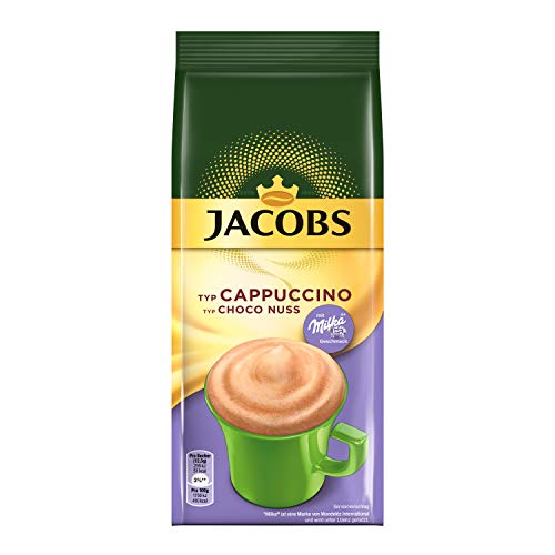 Jacobs Cappuccino Choco Nuss, 12 x 500 g Kaffeespezialitäten im Nachfüllbeutel von Jacobs