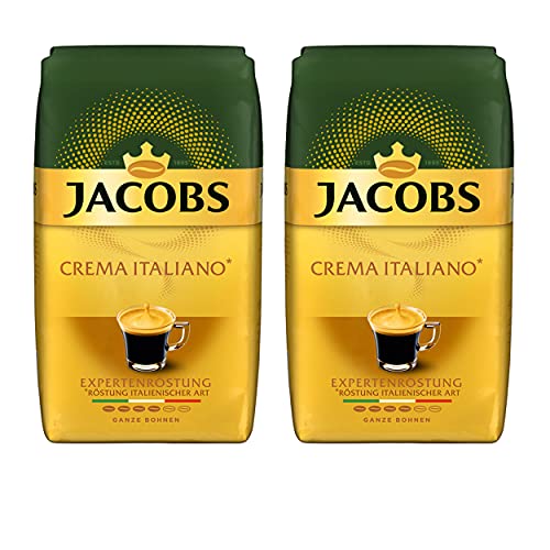 Jacobs Crema Intenso Expertenröstung, Bohnenkaffee, ganze Bohnen, Röstkaffee, Kaffeebohnen, 2 x 1000 g von Jacobs