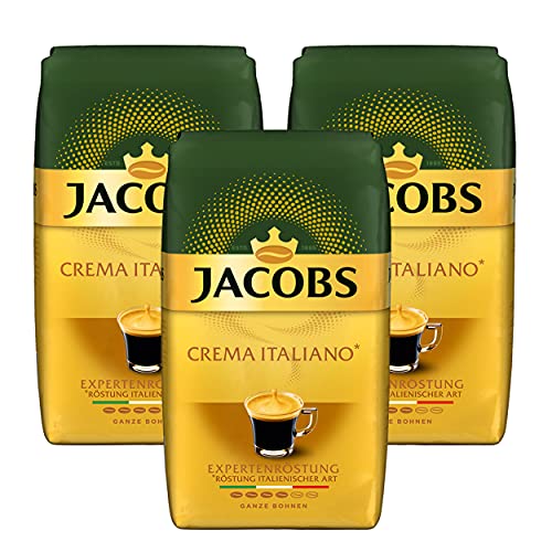 Jacobs Crema Intenso Expertenröstung, Bohnenkaffee, ganze Bohnen, Röstkaffee, Kaffeebohnen, 3 x 1000 g von Jacobs
