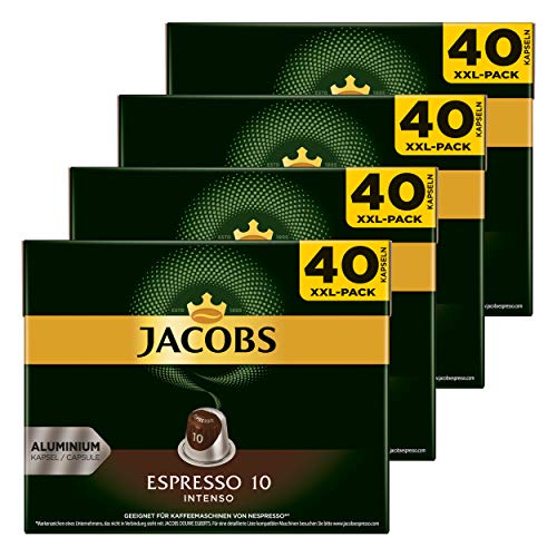 Jacobs Espresso 10 Intenso, Kaffeekapseln, Nespresso Kompatibel, Kaffee, 160 Kapseln, á 5.2 g Jacobs Espresso 10 Intenso, Kaffeekapseln, Nespresso Kompatibel, Kaffee, 160 Kapseln, á 5.2 g von Jacobs