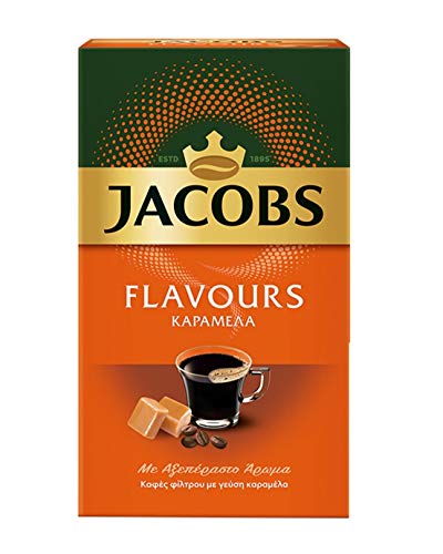 Jacobs Gemahlener Filterkaffee, Karamellgeschmack, für heiß/kalt, Freddo, 1 Packung mit 250 g von Jacobs