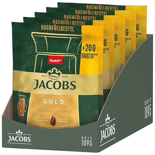 Jacobs Instant Gold Nachfüllbeutel, 5 x 220g Jacobs Instant Gold Nachfüllbeutel, 5 x 220g von Jacobs