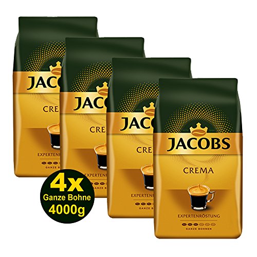 Jacobs Expertenröstung Crema Gold, Kaffee Ganze Bohne (4x 1 kg) von Jacobs