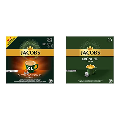 Jacobs Kaffeekapseln Guten Morgen XL Intense - 10er Pack (10 x 20 Getränke) & Kaffeekapseln Krönung Crema, 200 Nespresso kompatible Kapseln, 10er Pack, 10 x 20 Getränke, 1040 g von Jacobs