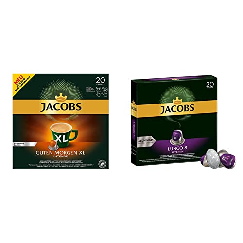 Jacobs Kaffeekapseln Guten Morgen XL Intense - 10er Pack (10 x 20 Getränke) & Kaffeekapseln Lungo Intenso, Intensität 8 von 12, 200 Nespresso®* kompatible Kapseln, 10 x 20 Getränke von Jacobs