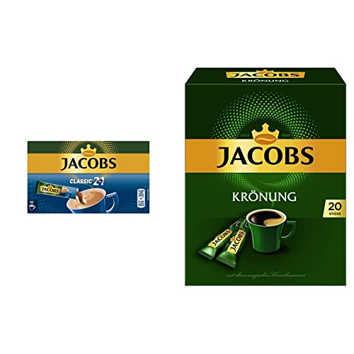 Jacobs Kaffeespezialitäten 2 in 1, 120 Sticks mit Instant Kaffee, 12 x 10 Getränke & löslicher Kaffee Krönung, 160 Instant Kaffee Sticks, 8er Pack, 8 x 20 Getränke von Jacobs