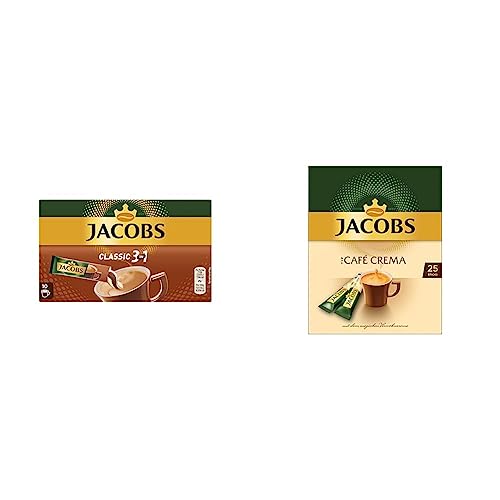Jacobs Kaffeespezialitäten 3 in 1, 120 Sticks mit Instant Kaffee, 12 x 10 Getränke & löslicher Kaffee Café Crema, 300 Instant Kaffee Sticks, 12er Pack, 12 x 25 Getränke von Jacobs