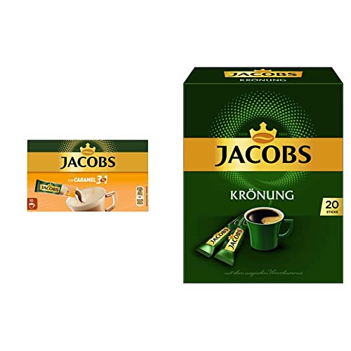 Jacobs Kaffeespezialitäten 3 in 1 Caramel, 120 Sticks mit Instant Kaffee, 12 x 10 Getränke & löslicher Kaffee Krönung, 160 Instant Kaffee Sticks, 8er Pack, 8 x 20 Getränke von Jacobs