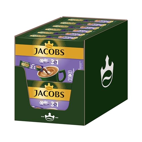 JacobsKaffeespezialitäten 3 in 1 Milka®*, 120 Sticks mit Instant Kaffee, 12 x 10 Getränke JacobsKaffeespezialitäten 3 in 1 Milka®*, 120 Sticks mit Instant Kaffee, 12 x 10 Getränke von Jacobs