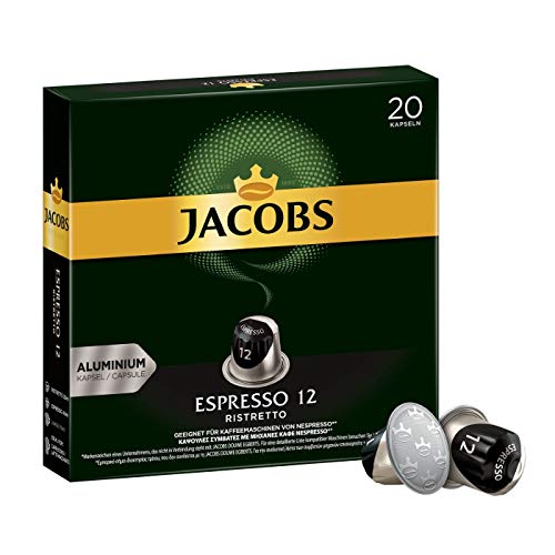 Jacobs Kaffeekapseln Espresso Ristretto, Intensität 12 von 12, 200 Nespresso®* kompatible Kapseln, 10 x 20 Getränke von Jacobs