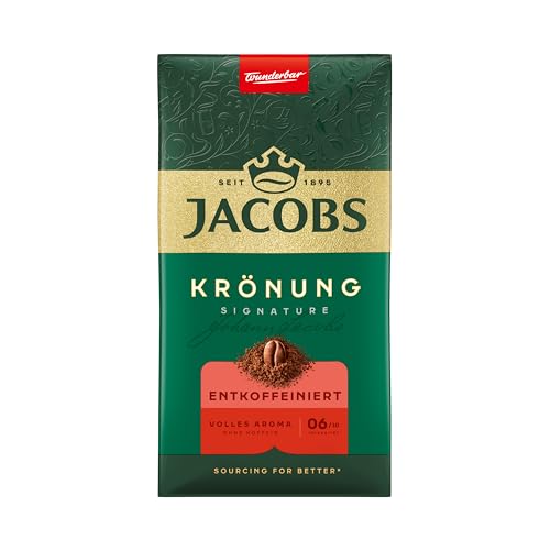Jacobs Krönung Entkoffeiniert, Gemahlener Röstkaffee, Mittlere Röstung, 500g (1er-Pack) von Jacobs