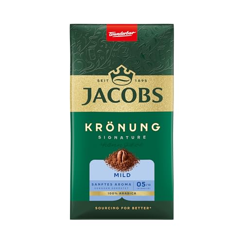 Jacobs Krönung Mild 100 Prozent Arabica, Gemahlener Röstkaffee, Helle Röstung, 500g (1er-Pack) von Jacobs