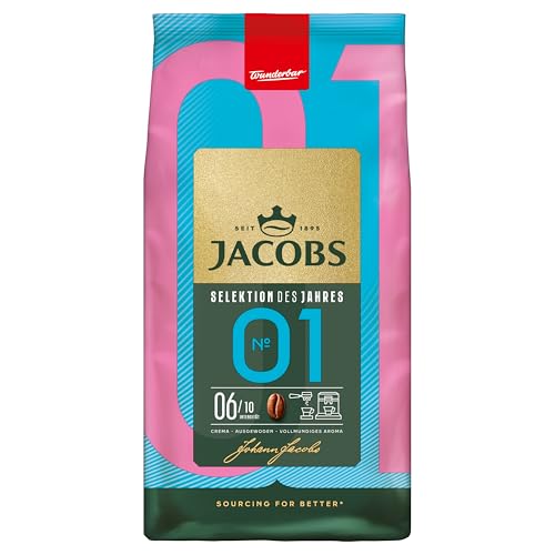 Jacobs Kaffeebohnen No.1 Selektion des Jahres 2025, vollmundiges Aroma mit Zitrusnote, geröstet in Bremen, Intensität 6/10, Kaffee ganze Bohnen, 1 kg von Jacobs