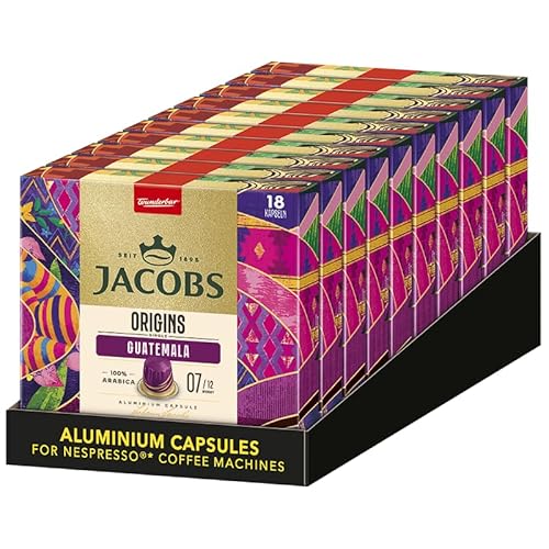 Jacobs Origins Guatemala, Single Origin 100% Arabica, Kapsel Set aus180 Kapseln, Vorratspack (10 x 18 Kapseln) von Jacobs