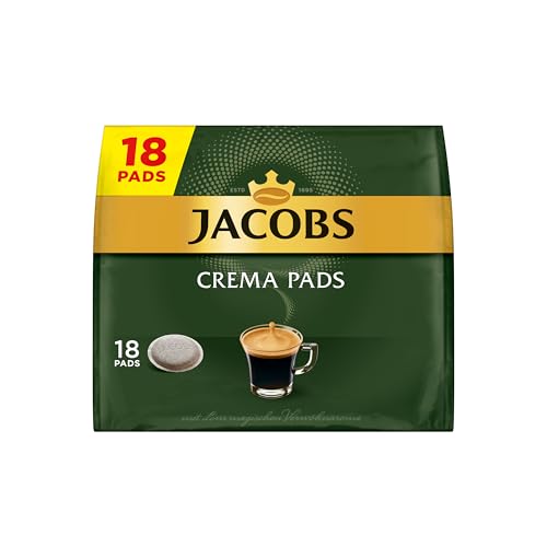 Jacobs Pads Crema, 90 Senseo kompatible Kaffeepads UTZ-zertifiziert, 5er Pack, 5 x 18 Getränke von Jacobs