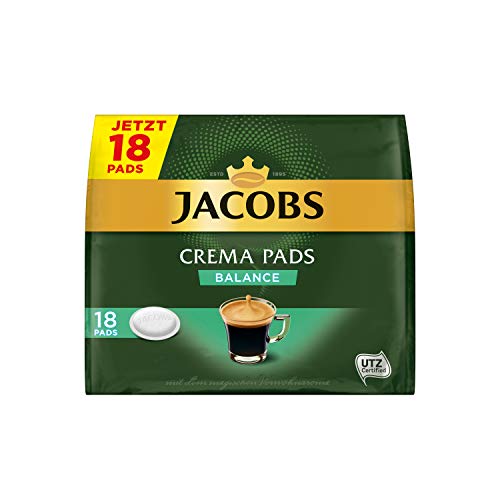 Jacobs Pads Crema Balance, 90 Senseo kompatible Kaffeepads, 5er Pack, 5 x 18 Getränke von Jacobs