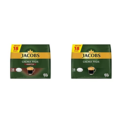 Jacobs Pads Crema Kräftig, 90 Senseo kompatible Kaffeepads UTZ-zertifiziert, 5er Pack, 5 x 18 Getränke & Pads Crema, 90 Senseo kompatible Kaffeepads UTZ-zertifiziert, 5er Pack, 5 x 18 Getränke von Jacobs