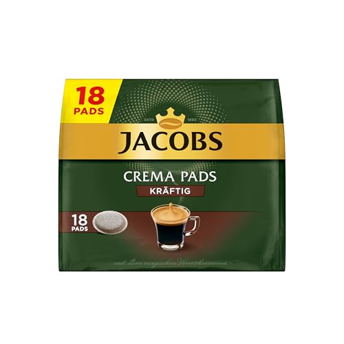 Jacobs Pads Crema Kräftig, 90 Senseo kompatible Kaffeepads UTZ-zertifiziert, 5er Pack, 5 x 18 Getränke von Jacobs