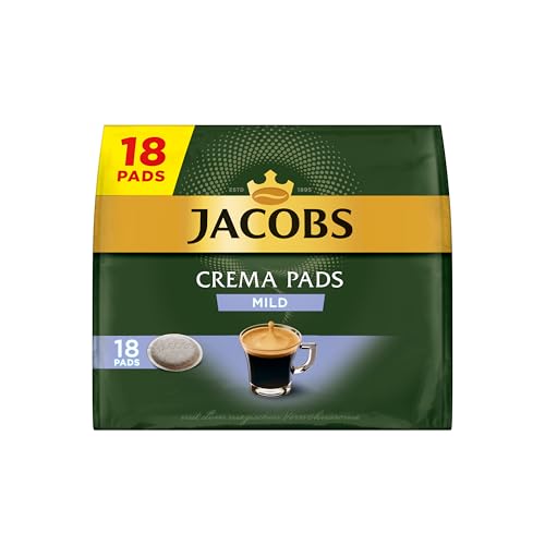 Jacobs Pads Crema Mild, 90 Senseo kompatible Kaffeepads UTZ-zertifiziert, 5er Pack, 5 x 18 Getränke von Jacobs