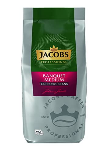 Jacobs Professional Banquet Medium Espresso, Ganze Kaffeebohnen 1kg, mild, Intensität 3/5 von Jacobs
