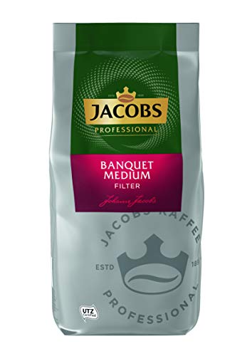 Jacobs Professional Banquet Medium Filterkaffee, Gemahlener Kaffee 1kg, mild, Intensität 3/5 von Jacobs