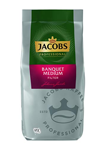Jacobs Professional Banquet Medium Filterkaffee, Gemahlener Kaffee 1kg, mild, Intensität 3/5 Jacobs Professional Banquet Medium Filterkaffee, Gemahlener Kaffee 1kg, mild, Intensität 3/5 von Jacobs