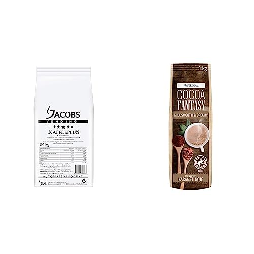 Jacobs Professional Kaffeeplus & Cocoa Fantasy Milk Smooth & Creamy, 1kg Kakao Pulver für cremige heiße Schokolade, Trinkschokolade mit Karamellnote, 14% Kakaoanteil von Jacobs