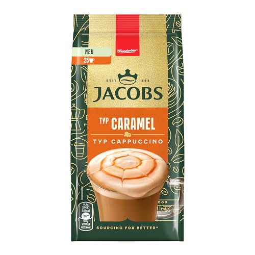 Jacobs Typ Cappuccino Caramel, Getränkepulver mit löslichem Bohnenkaffee, Hergestellt in Deutschland, Instant Kaffee, für 25 Getränke, 360 g von Jacobs