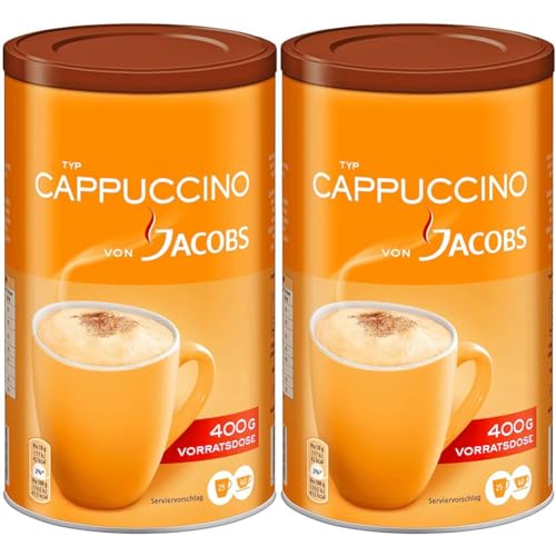 Jacobs VON JACOBS Cappuccino, 400g Kaffeespezialitäten Dose (Packung mit 2) von Jacobs