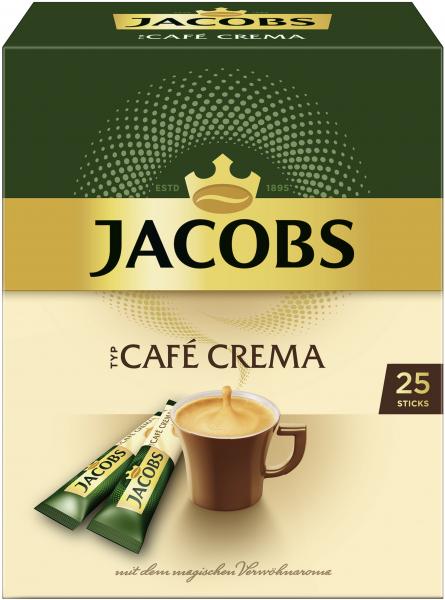 Jacobs löslicher Kaffee Café Crema, 25 Instant Kaffee Sticks von Jacobs