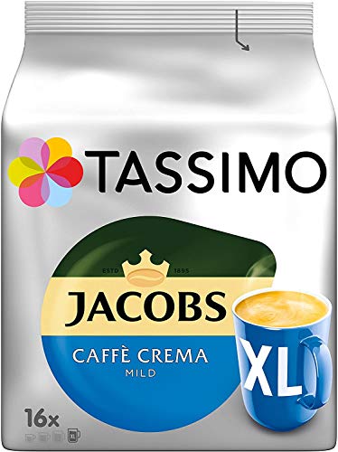 TASSIMO Jacobs Caffe Crema XL Kaffeepads - 10 Packungen (160 Getränke) von Tassimo
